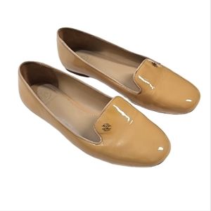 Tory Burch Samantha Smoking patent leather tan/beige loafers women's size 7.5